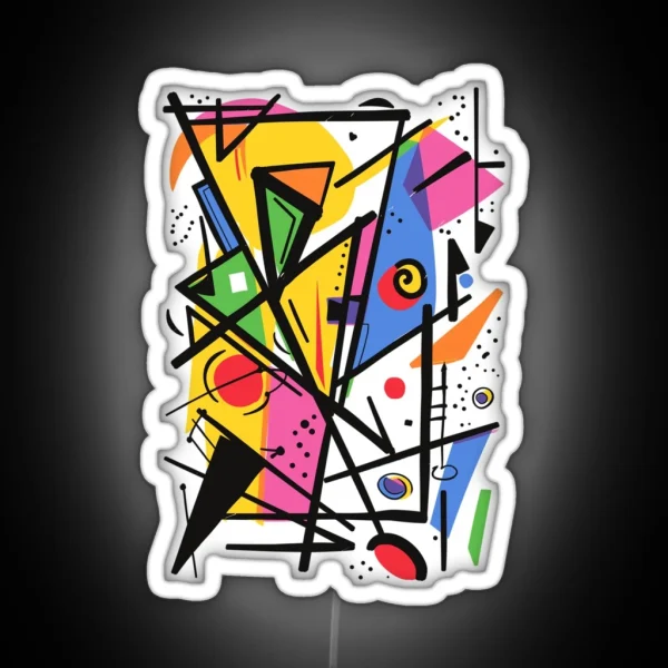 Colourful Chaos A Geometric Explosion RGB Neon Sign