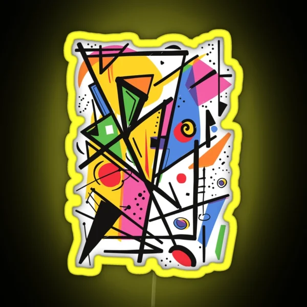 Colourful Chaos A Geometric Explosion RGB Neon Sign