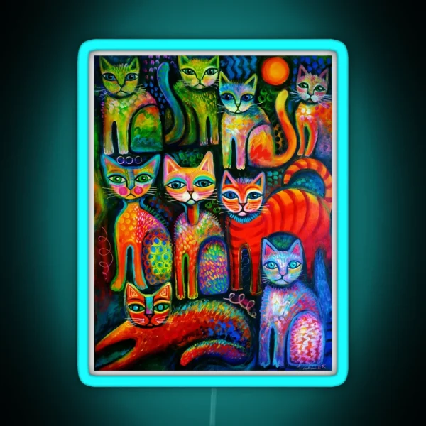 Colourful Kittens RGB Neon Sign