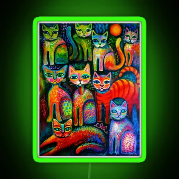 Colourful Kittens RGB Neon Sign
