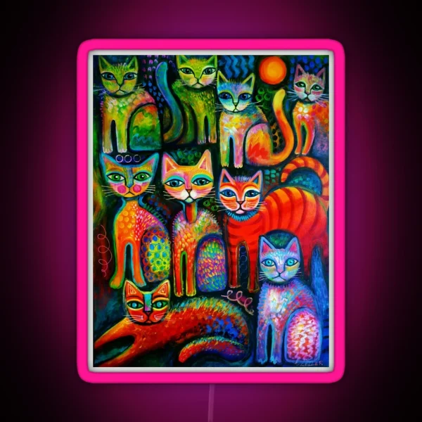 Colourful Kittens RGB Neon Sign