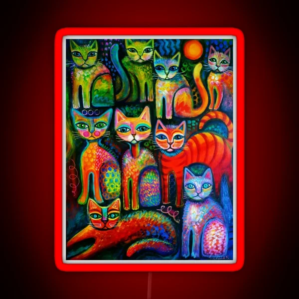 Colourful Kittens RGB Neon Sign