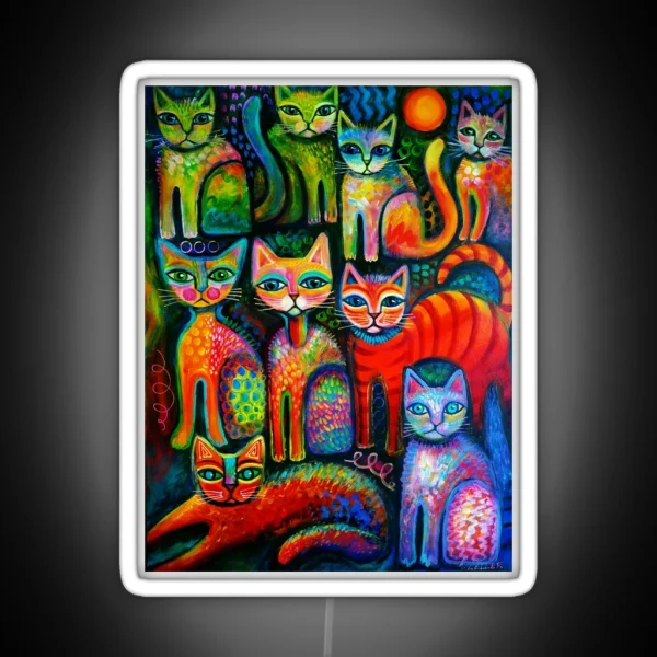 Colourful Kittens RGB Neon Sign