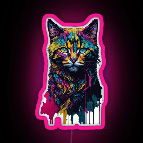 Colourful Kitty RGB Neon Sign