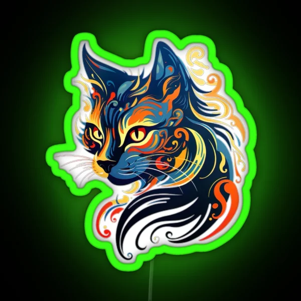 Colourful Rainbow Cat RGB Neon Sign
