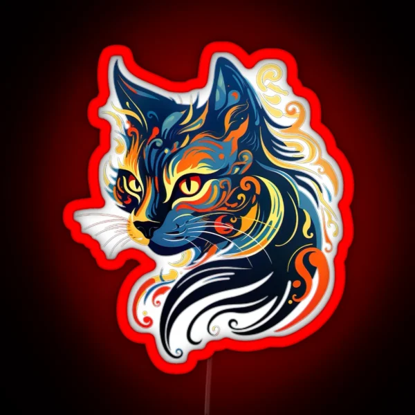 Colourful Rainbow Cat RGB Neon Sign