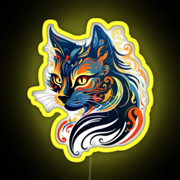 Colourful Rainbow Cat RGB Neon Sign