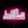 Vibrant City Nights: Columbus Ohio Skyline LED Neon Sign Illumination