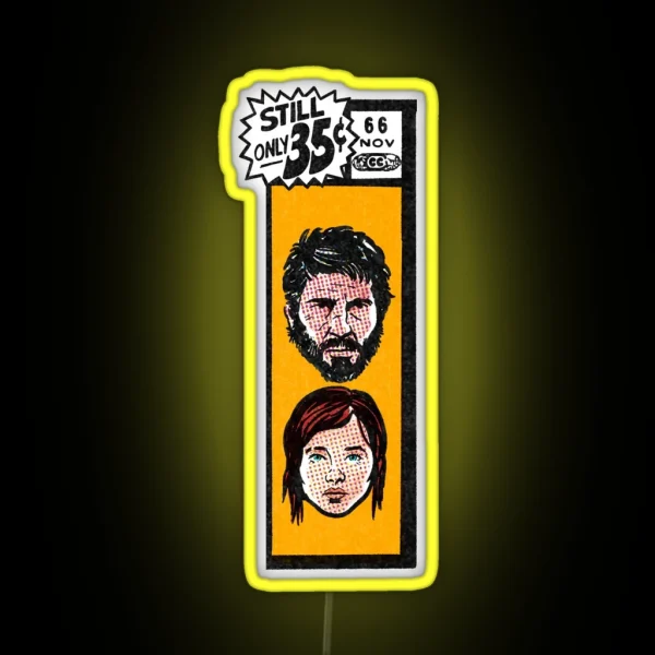 Comic Book Corner Box Joel And Ellie The Last Of Us Fan RGB Neon Sign