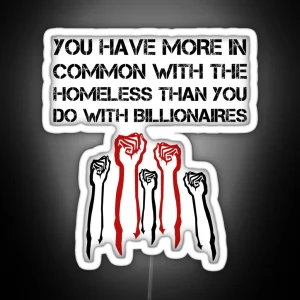 Communist Socialist Left Class Solidarity Anti Billionaire RGB Neon Sign