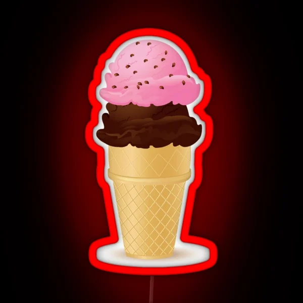 Cone Ice Cream Art RGB Neon Sign