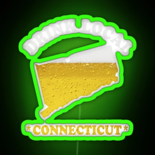 CONNECTICUT Beer Map Led Drink Local Brewmaster Gift RGB Neon Sign