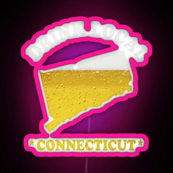 CONNECTICUT Beer Map Led Drink Local Brewmaster Gift RGB Neon Sign