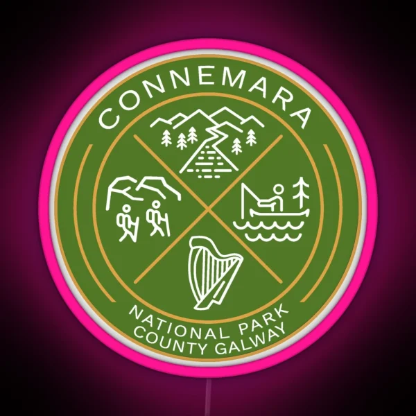 Connemara National Park Ireland Heraldic Logo RGB Neon Sign