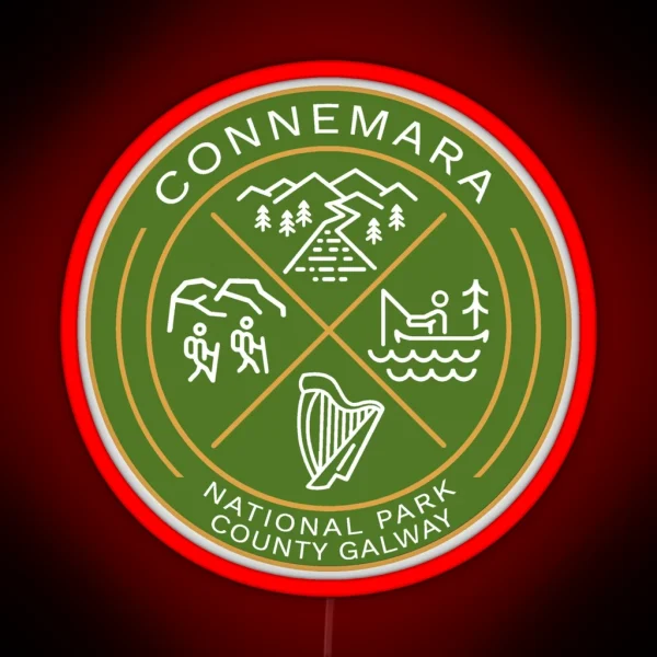 Connemara National Park Ireland Heraldic Logo RGB Neon Sign