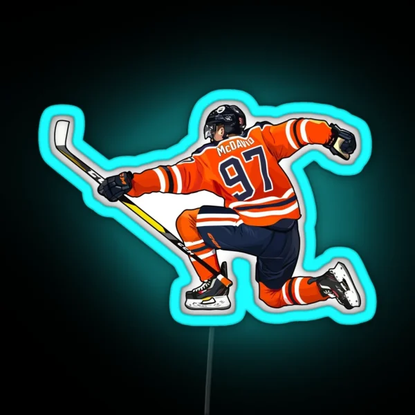 Connor Mcdavid 93 Celebration RGB Neon Sign