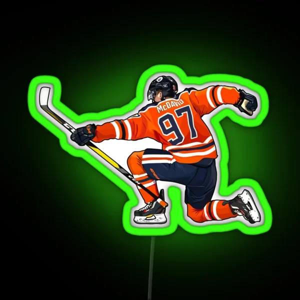 Connor Mcdavid 93 Celebration RGB Neon Sign