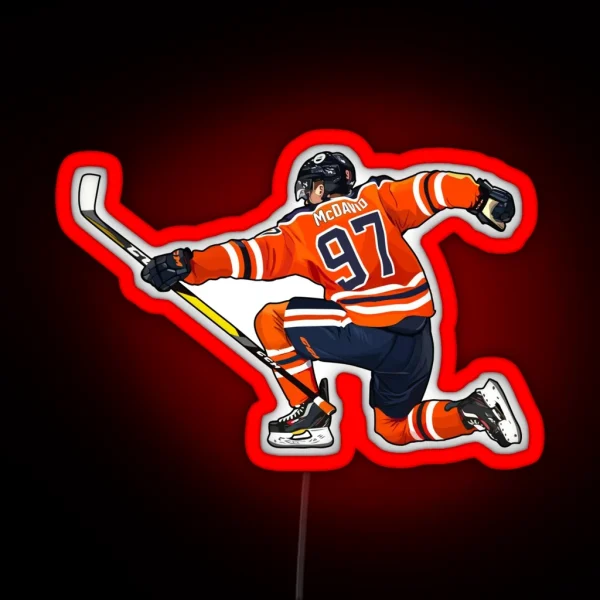 Connor Mcdavid 93 Celebration RGB Neon Sign