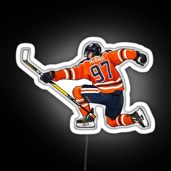 Connor Mcdavid 93 Celebration RGB Neon Sign