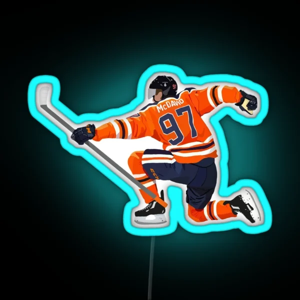 Connor Mcdavid Celebration RGB Neon Sign