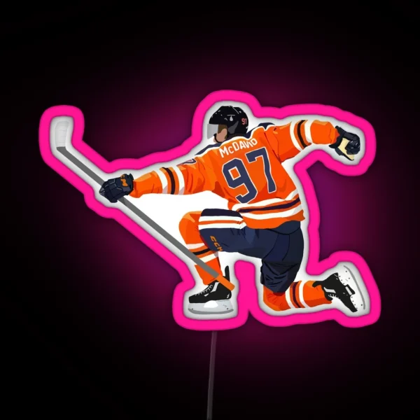 Connor Mcdavid Celebration RGB Neon Sign