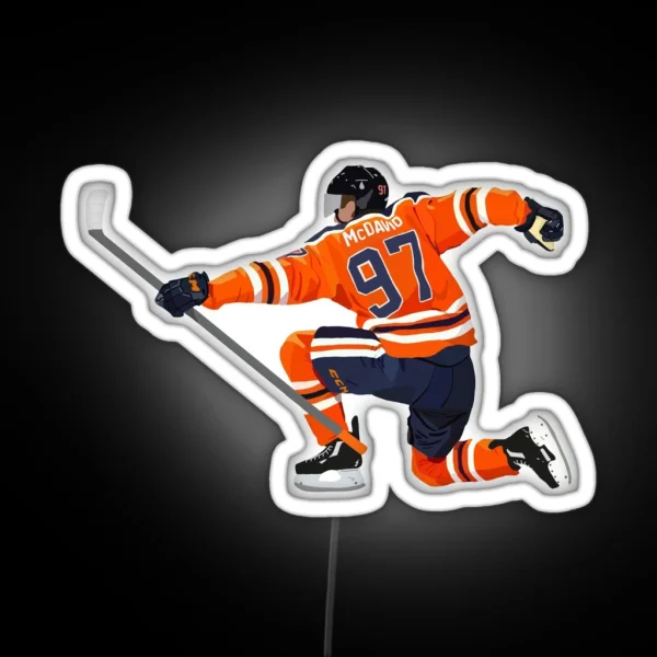 Connor Mcdavid Celebration RGB Neon Sign