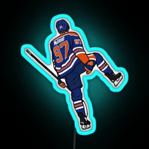 Connor Mcdavid Celebration RGB Neon Sign