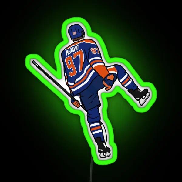 Connor Mcdavid Celebration RGB Neon Sign