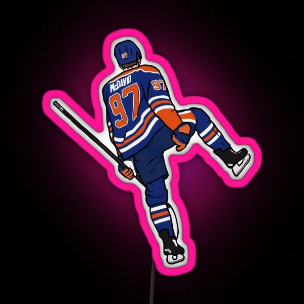 Connor Mcdavid Celebration RGB Neon Sign