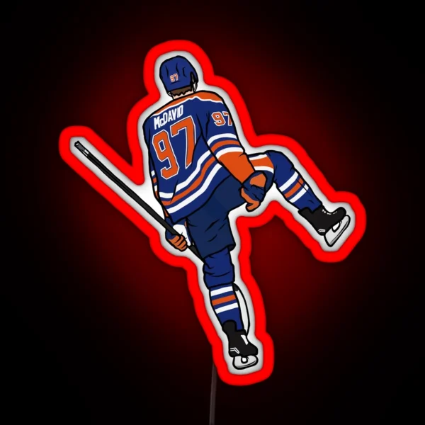 Connor Mcdavid Celebration RGB Neon Sign