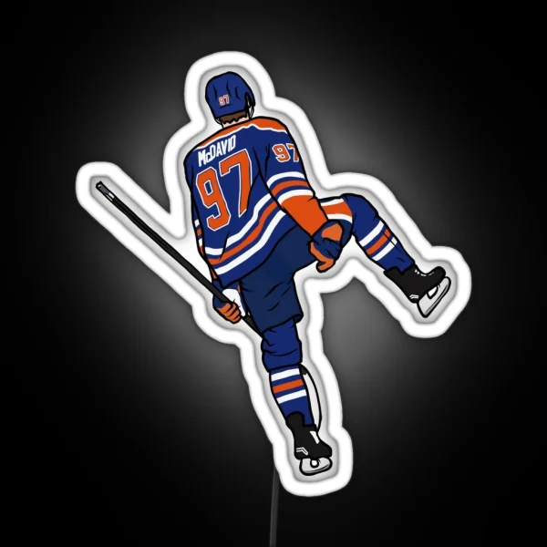 Connor Mcdavid Celebration RGB Neon Sign