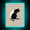 Modern abstract cat artwork neon sign for contemporary home decor.
