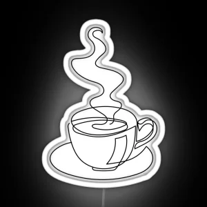 Continuous Line Art Of Hot Drink RGB Neon Sign