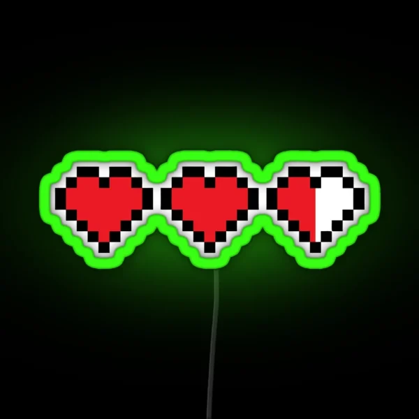 Cool 8bit Heart RGB Neon Sign