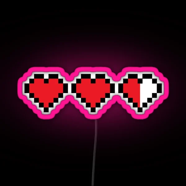 Cool 8bit Heart RGB Neon Sign