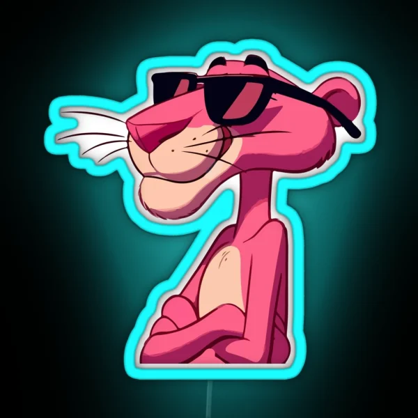 Cool Cat In Pink Shades RGB Neon Sign