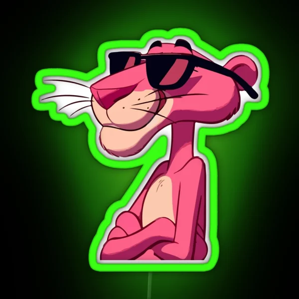 Cool Cat In Pink Shades RGB Neon Sign