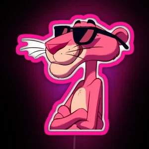 Cool Cat In Pink Shades RGB Neon Sign