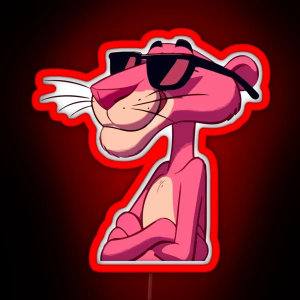 Cool Cat In Pink Shades RGB Neon Sign