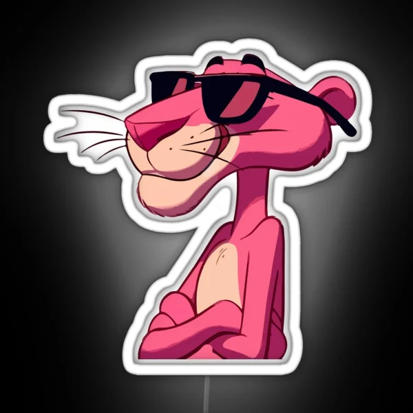 Cool Cat In Pink Shades RGB Neon Sign