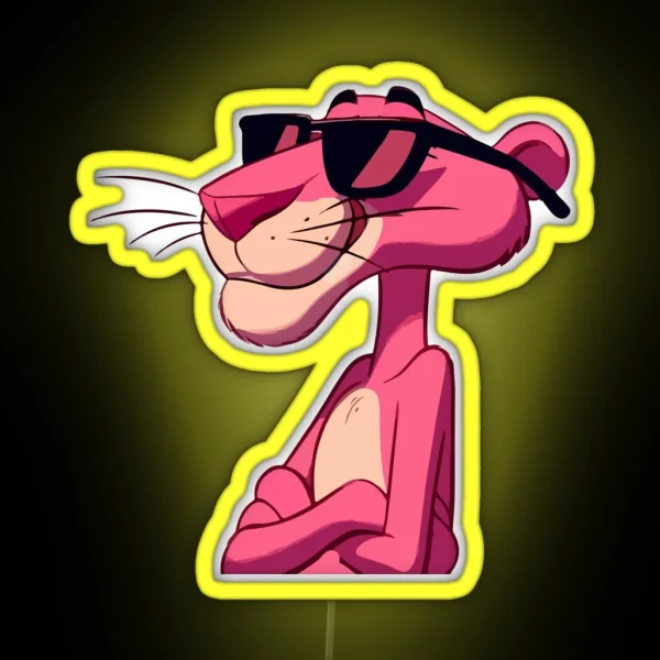 Cool Cat In Pink Shades RGB Neon Sign