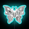 RGB Neon Art Decor with Chrome Finish Butterfly Design