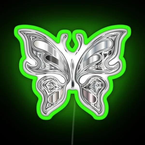 Cool Chrome Butterfly RGB Neon Sign