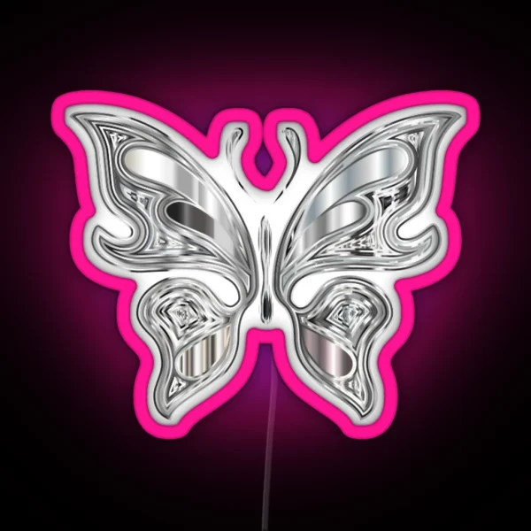Cool Chrome Butterfly RGB Neon Sign