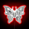 Glowing Chrome Butterfly Neon Sign Adds Colorful Retro Nighttime Ambiance