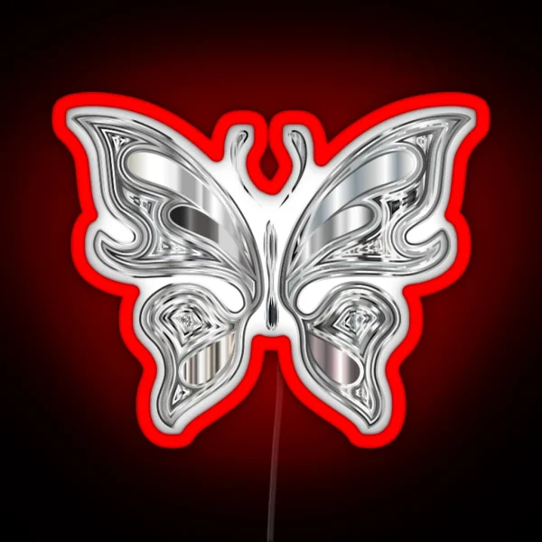 Cool Chrome Butterfly RGB Neon Sign