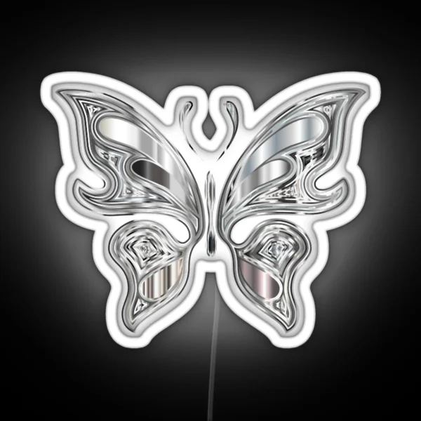 Cool Chrome Butterfly RGB Neon Sign