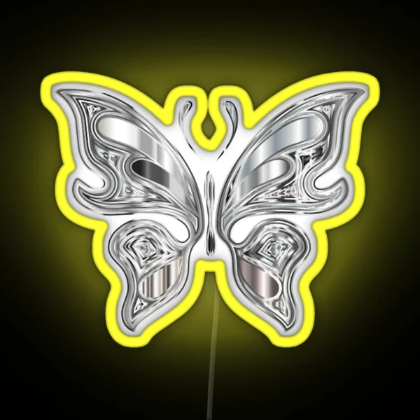 Cool Chrome Butterfly RGB Neon Sign