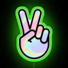 Unique Hand-Painted Peace Sign Neon Wall Decor with Vibrant Colors