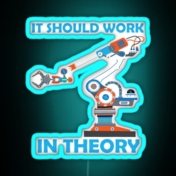 Cool Robotics Art Men Women Robotics Engineer Robot RGB Neon Sign